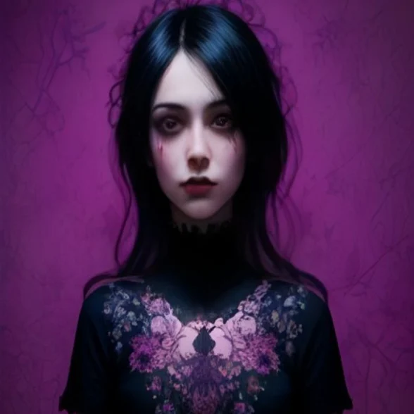 Gothic Bloom by Crow's Hour, printed on the front of the tee