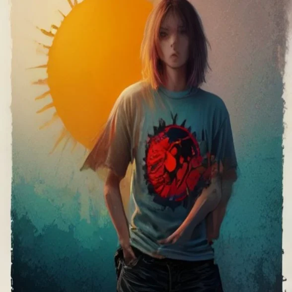 Sun-Bleached Rail by Reeves Vert Co., printed on the front of the tee