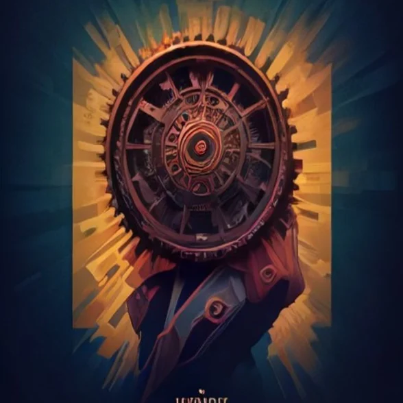 Clockwork Sky by Fairweather Dreams, printed on the front of the tee