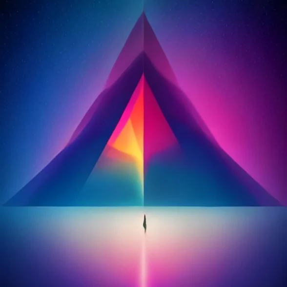 Prism Path by Chandra Geometric, printed on the front of the tee
